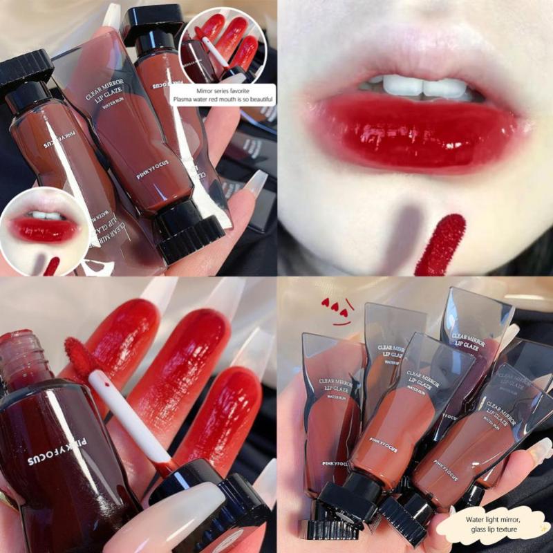 

Lip Gloss Color Cute Liquid Lipstick Mirror Glaze Long-lasting Non-stick Cup Moisturizing Lips Tint Makeup Korean CosmeticLip, 01