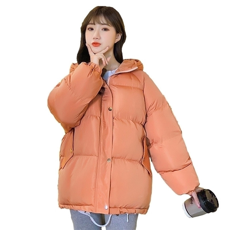 

Winter Jacket women Casual tops Plus Size Womens Parkas Warm Outerwear solid hooded Coats Short Female Slim Cotton padded 201127, Yellow
