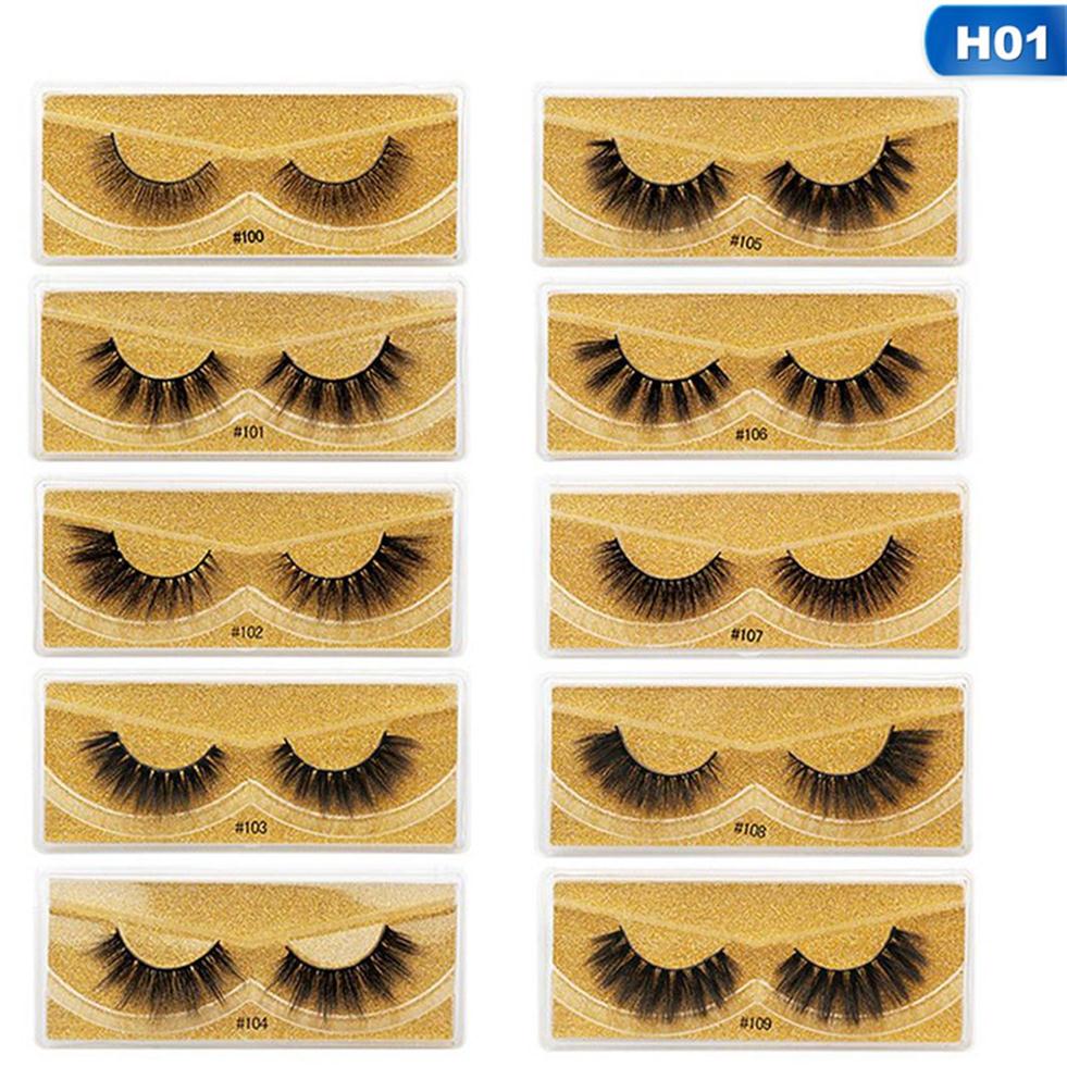 

10 Pairs 3D Imitation Mink Hair Eyelashes Natural False Eyelashes Lashes Soft Fake Extension Makeup Tools Whole301m