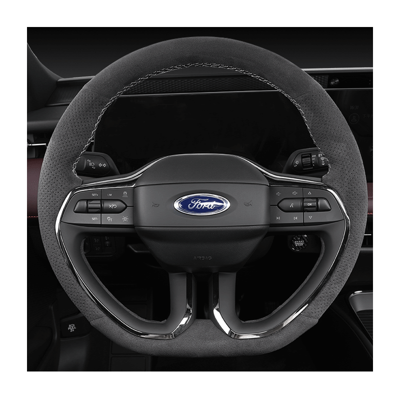 

DIY Hand Sew Black Leather Suede Car Steering Wheel Cover For Ford Mondeo 2022