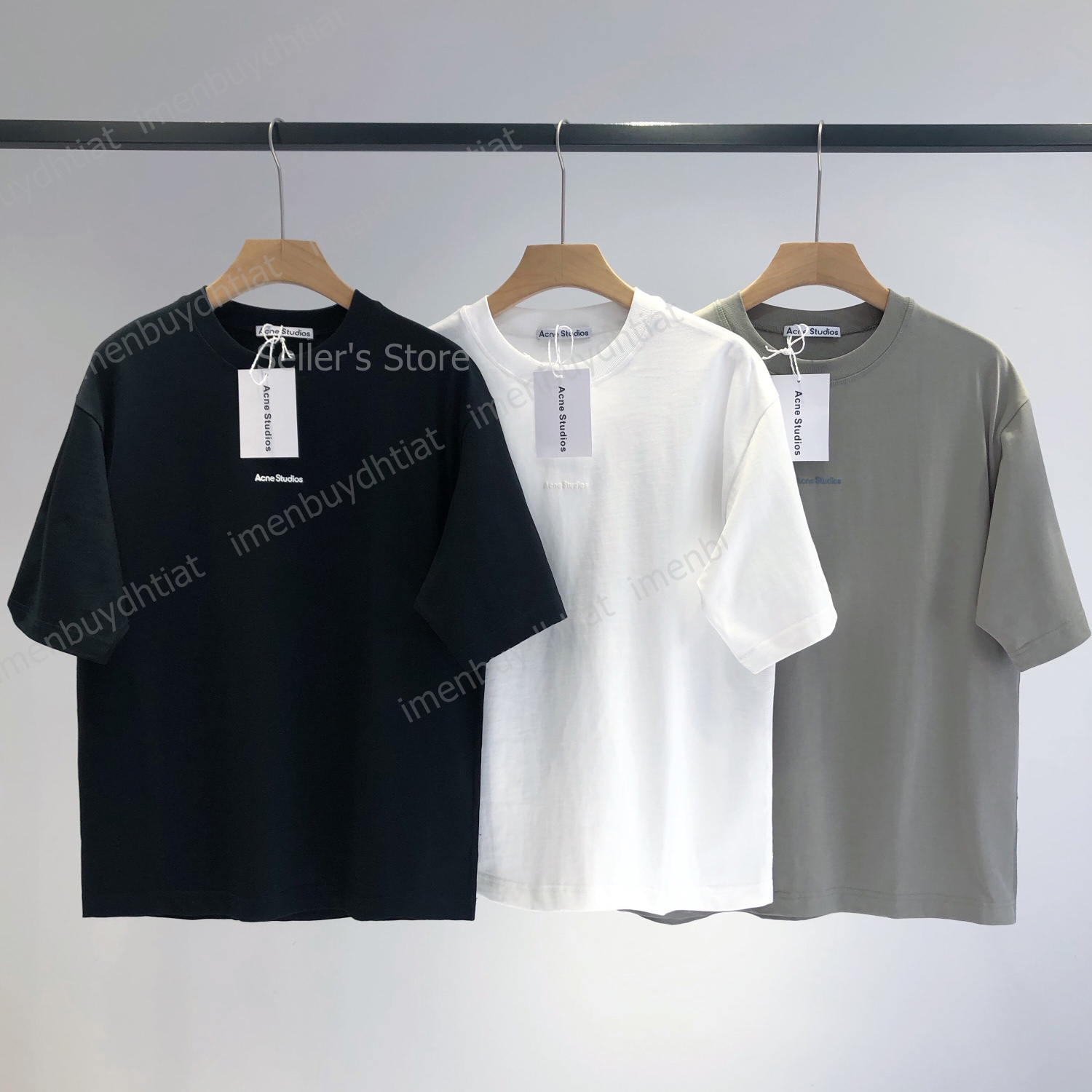 2022 Nordic Luxury Brand Ac Studios Summer Short Sleeve t Shirt Lovers Letter Series Smiling Face Cotton Slim Round Neck Classic Versatile Tees