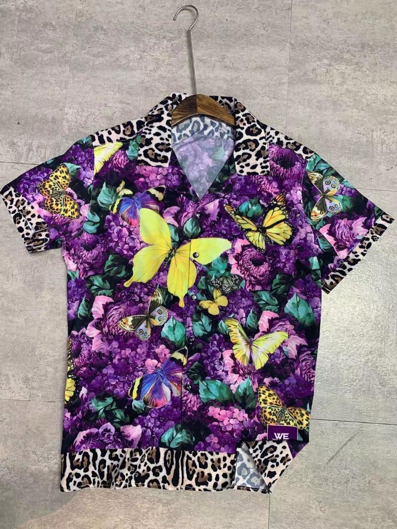 

Men's Casual Shirts Zk535 Fashion 2022 Runway Luxury European Design Party Style Clothing, Purple