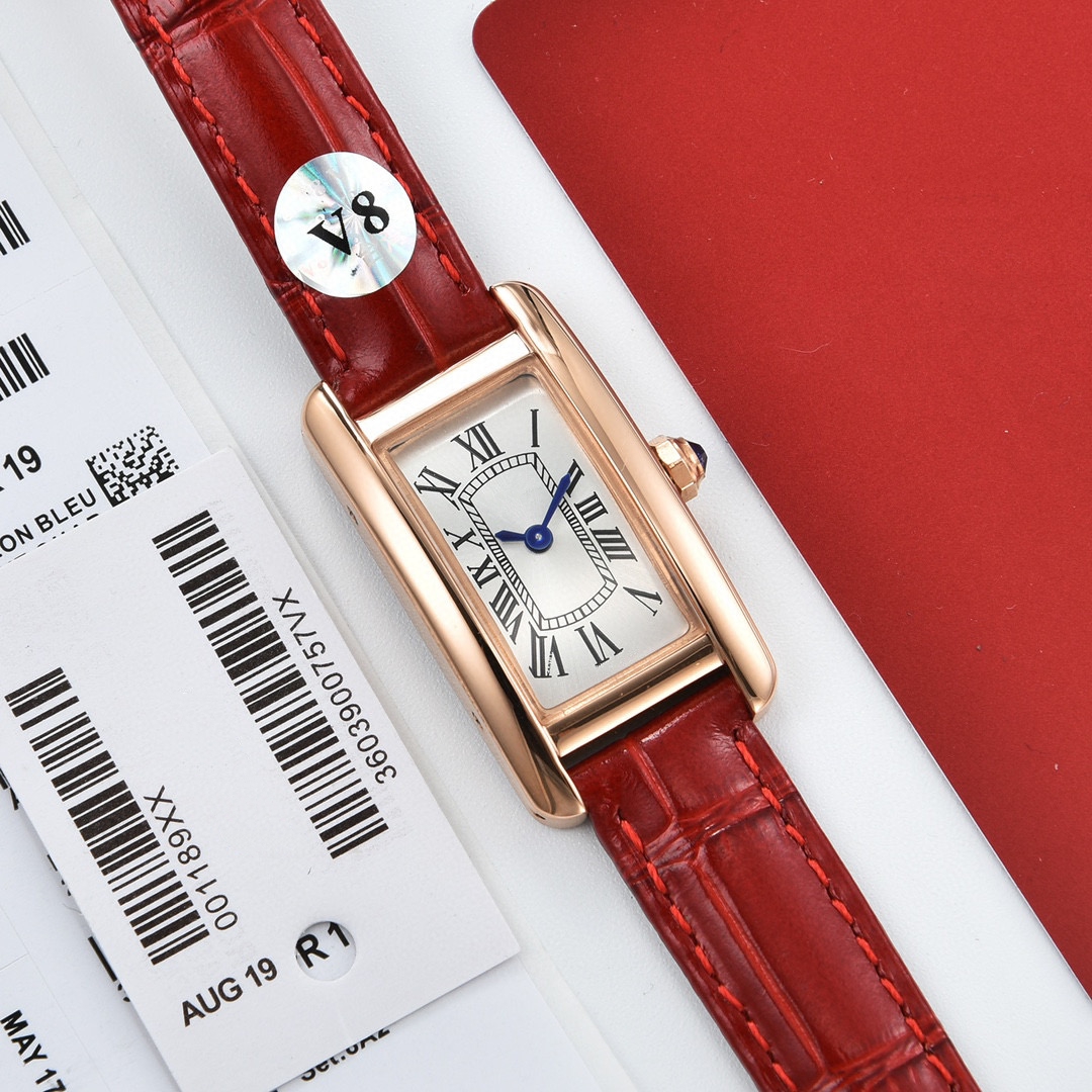 

New Lady Watch Woman rose gold case white dial watch Quartz movement dress watches leather strap 08-3, Silver black strap