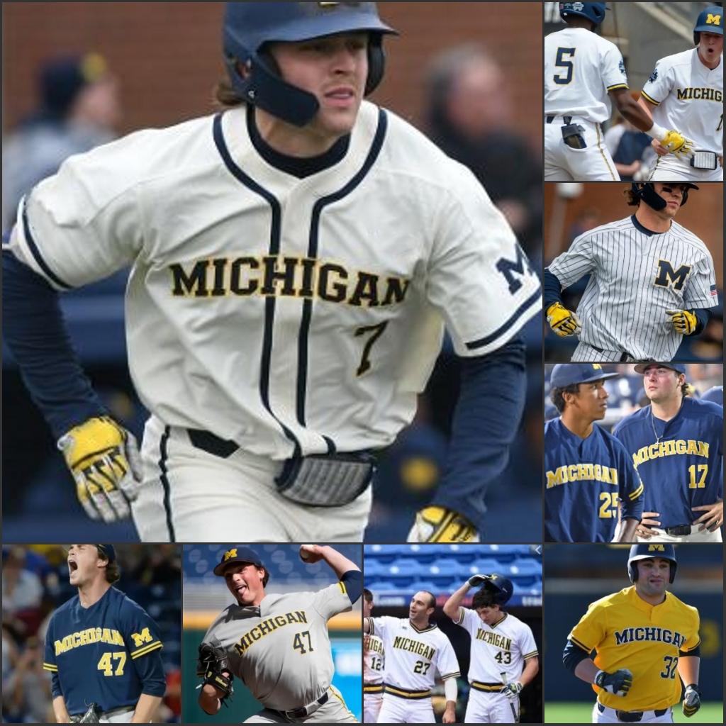 

Michigan Baseball stitched Jersey Harrison Salter Blake Beers Steven Hajjar Jacob Denner Isaiah Paige Benjamin Keizer Cameron Weston Angelo, White