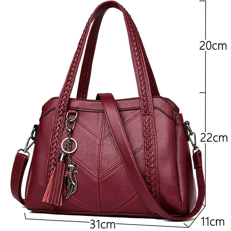 

Women Casual Handbag Female Handbag Small Shoulder Bags For Women Tote Ladies Vintage Genuine Leather Crossbody Bag, Winered