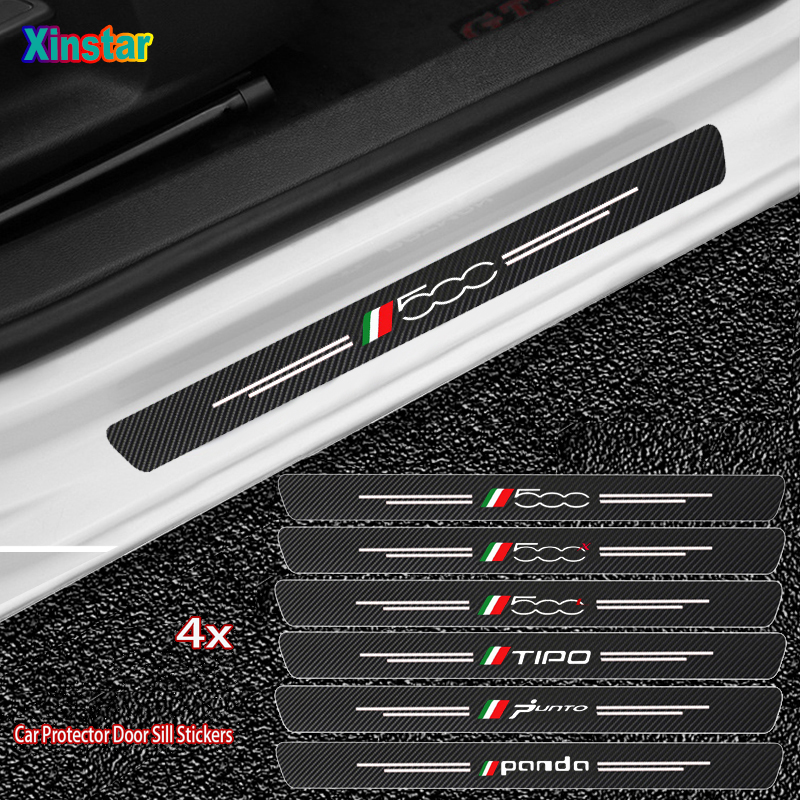 

1pack NEW Car Protector Door Sill Stickers For Fiat 500 500x 500l panda TIPO punto, 2pcs 500
