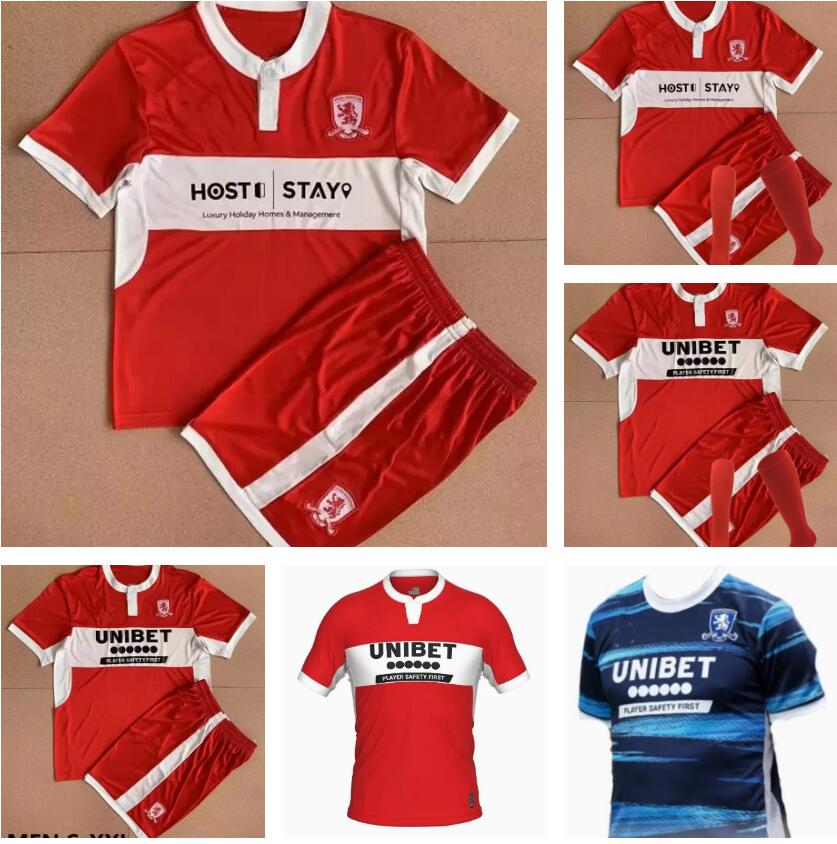 

21 22 MIDDleSBRouGH home Away Soccer jersey 2021 Ashley Michael Fletcher 11 FLINT 24 WING 26 ASSOMBALONGA Men Kids football shirts socks thailand 2022