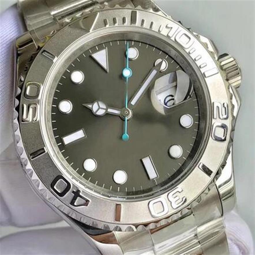 

classic fashion U1 Waterproof 30m Automatic machine Movement Yatch Master II Gray Dial Men Watch 316 Stainless Band198q, Black