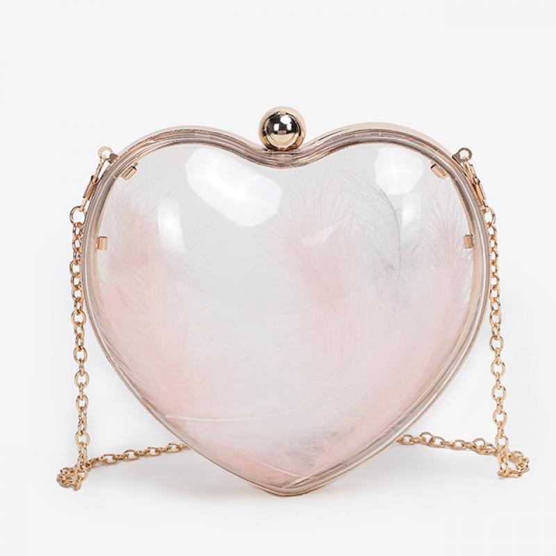 

Evening Bags Transparent Acrylic Trendy Heart Shape Clutch Bag Wedding Bride Shoulder Fashion Party Small Clutches Ladies, As pic