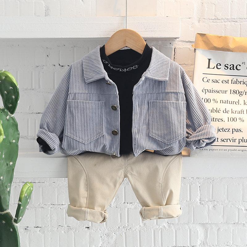 

Clothing Sets Children Fashion Clothes Spring Autumn Baby Boy Infant Corduroy Coat Jacket T-Shirt Pants 3pcs/Set Toddler Casual SuitClothing, Zxj s dengxinr brown