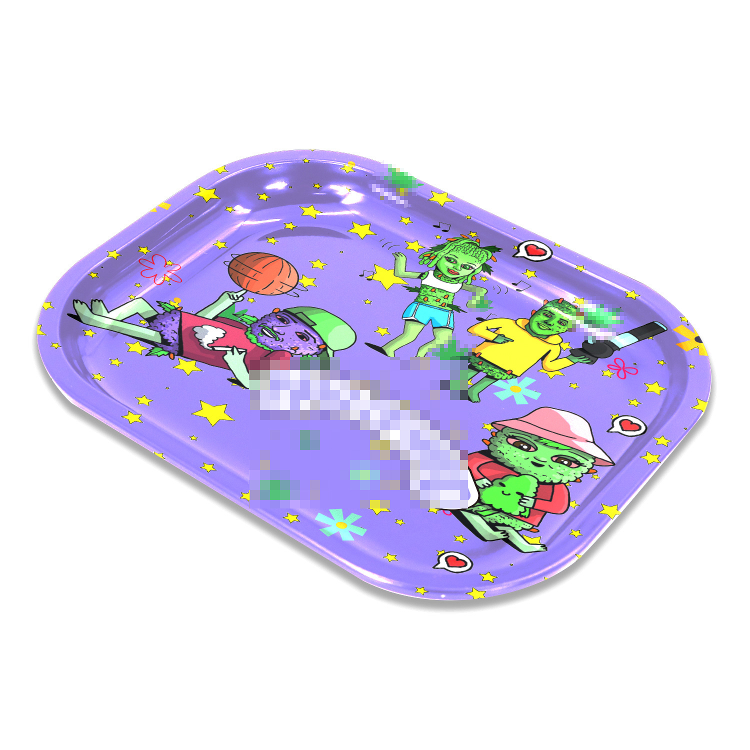 

Cartoon Smoking Tobacco Rolling Tray Wholeasle Tinplate Metal Cigarette Tobacco 180&140mm Herb Handroller Smoke Accessories