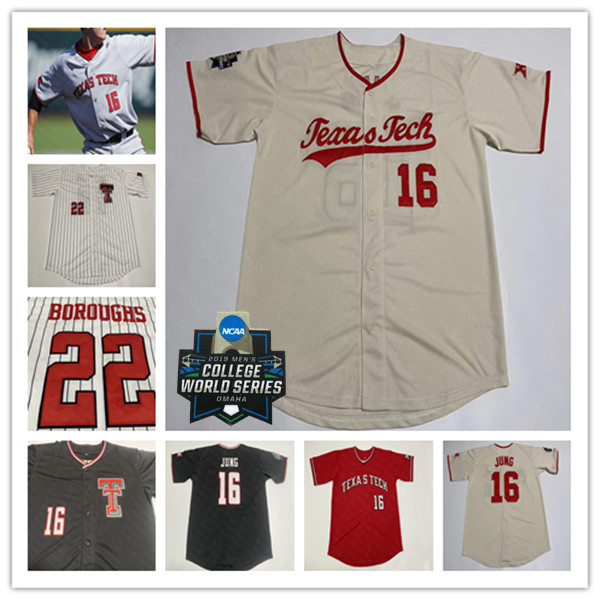 

NCAA Texas Tech TTU Baseball Jersey Custom Owen Washburn Josh Jung Jace Cole Stilwell Ty Coleman Andrew Morris Easton Murrell Drew Reynolds Brandon Birdsell White, Cream