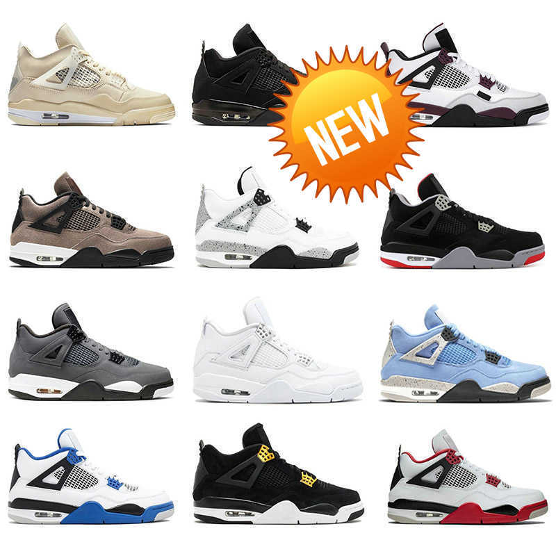 

Jumpman 4 Retro Basketball shoes Bred 4s UNC Black Cat University Blue The Cactus White Grey Mens Pure Royalty Men Sport Sneakers Eur 36-47, 25