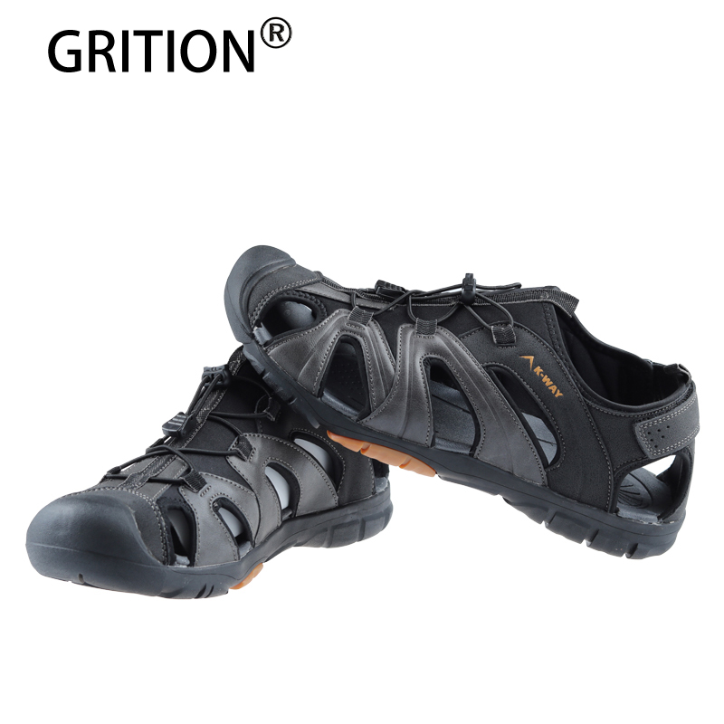 

Men Leather Sandals Summer Outdoor Hiking Classic Gladiator Shoes Flat Comfort Male 2020 Shoes Soft Casual Size 46 PU, Black