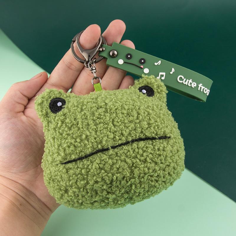 

Keychains Frog Plush Keychain Mini Kawaii Girl Gifts Pendant Couple Gift Charm Zipper Coin Bag Ladies Small Wallet Earphone Storage