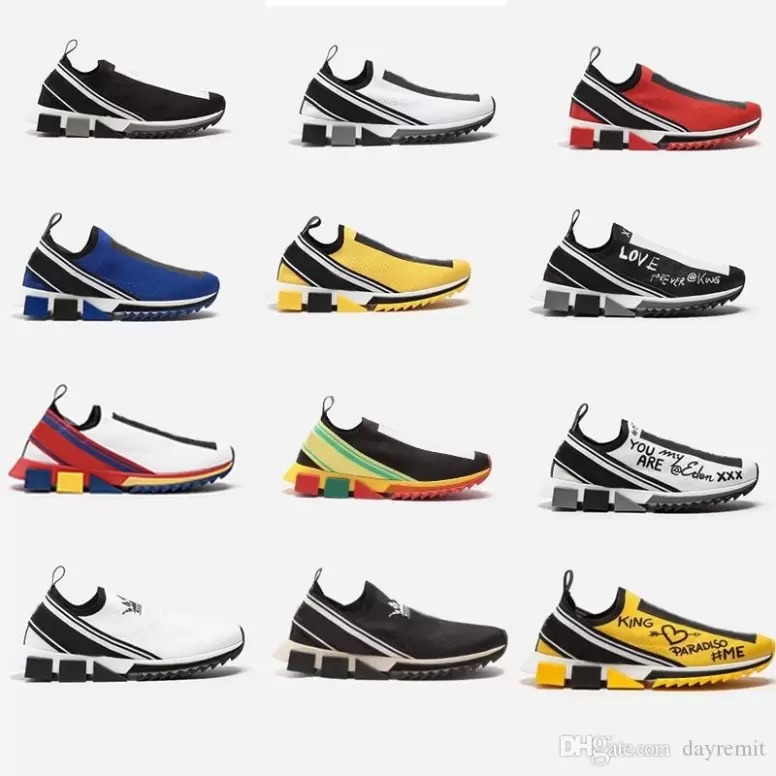 2022 Chaussures décontractées designer Sorrento Sneakers hommes tissu stretch jersey Slake-On Sneaker Lady Two-Tone Rubber Micro Sole Souffle Cas