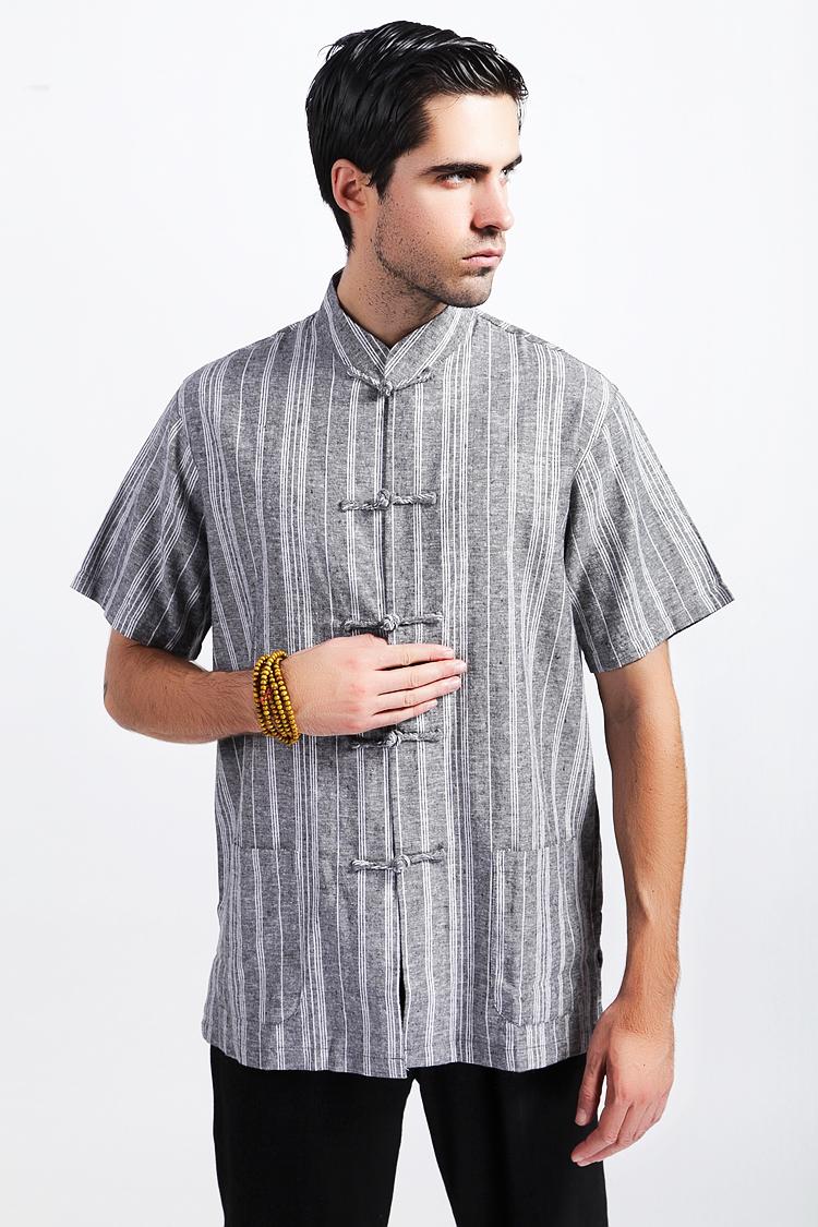 

Men's T-Shirts Short Sleeve Chinese Traditional Men's Cotton Coarse Cloth Shirts Tops Tang Suit Blouse Camisa Blusas Casual ClothingMen'