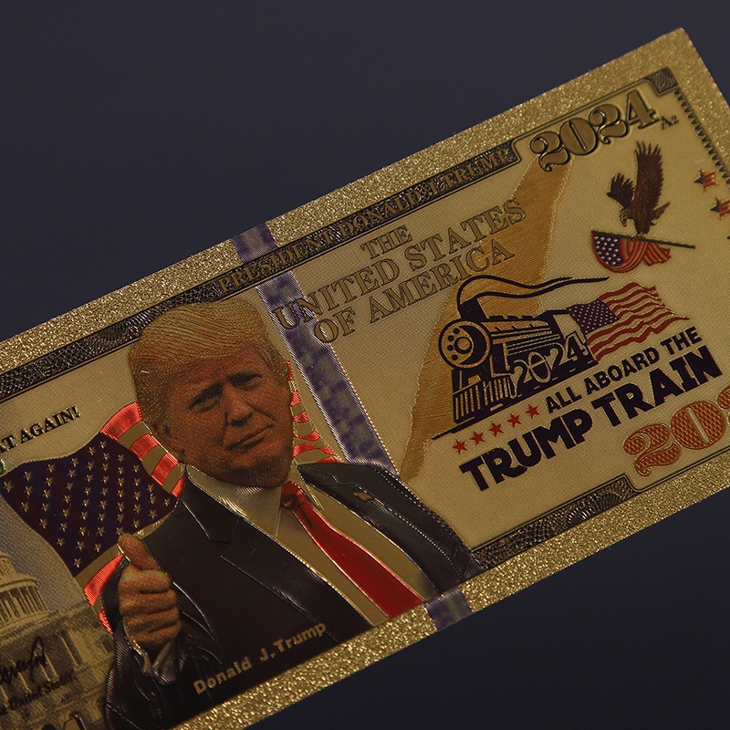 

Trump 2024 Gold Foil Banknote Party Favor