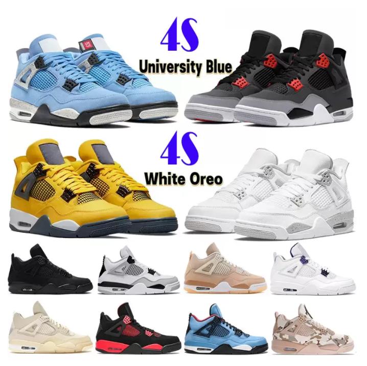 

basketball shoes men women 4 4s Red Thunder Sail Black Cat White Oreo Pure Money Infrared Zen Master Metallic Purple Cool Grey Cactus, Box