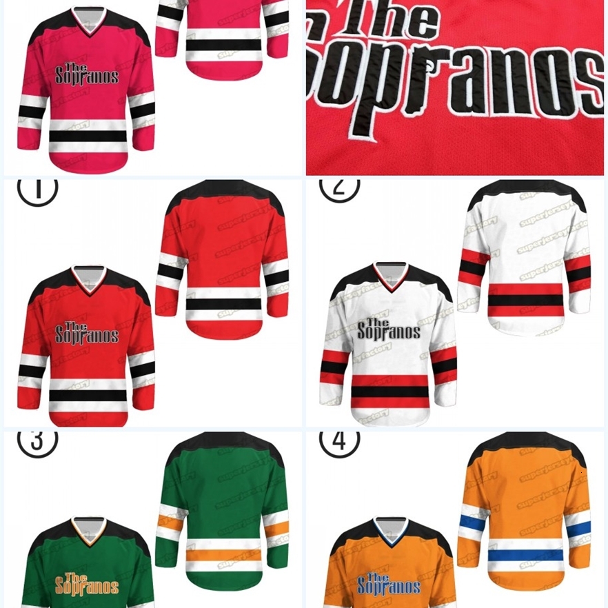 

A3740 Exclusive Merchandise The Sopranos hockey jerseys 100% Stitched Red White Green Yellow S-3XL Fast Shipping