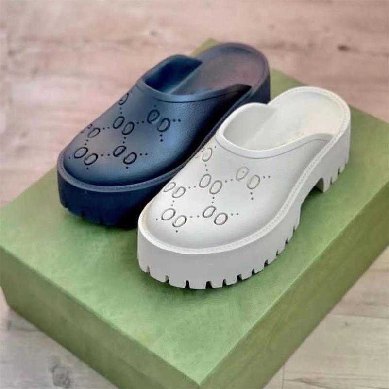

2021 Men's Slip on Sandal Women's Platform Perforated g Sandal Hollow Shoes Jelly Colors High Heel Summer Rubber Lug Sole Mules 35-44 No311 Us17.5 Us7.5 Us5.5, Color 3;platform