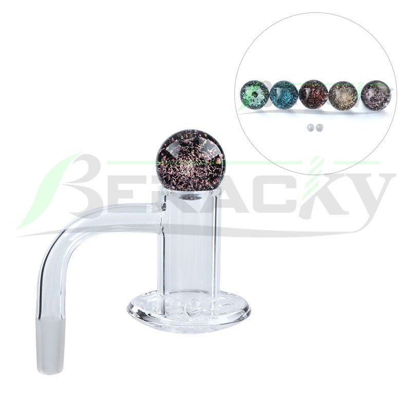 

Beracky Beveled Edge Blender Smoking Quartz Banger With Glass Dichro Marble Terp Pearls 20mmOD 10mm 14mm 18mm Male Female Slurper Nails For Water Bongs Dab Rigs Pipes