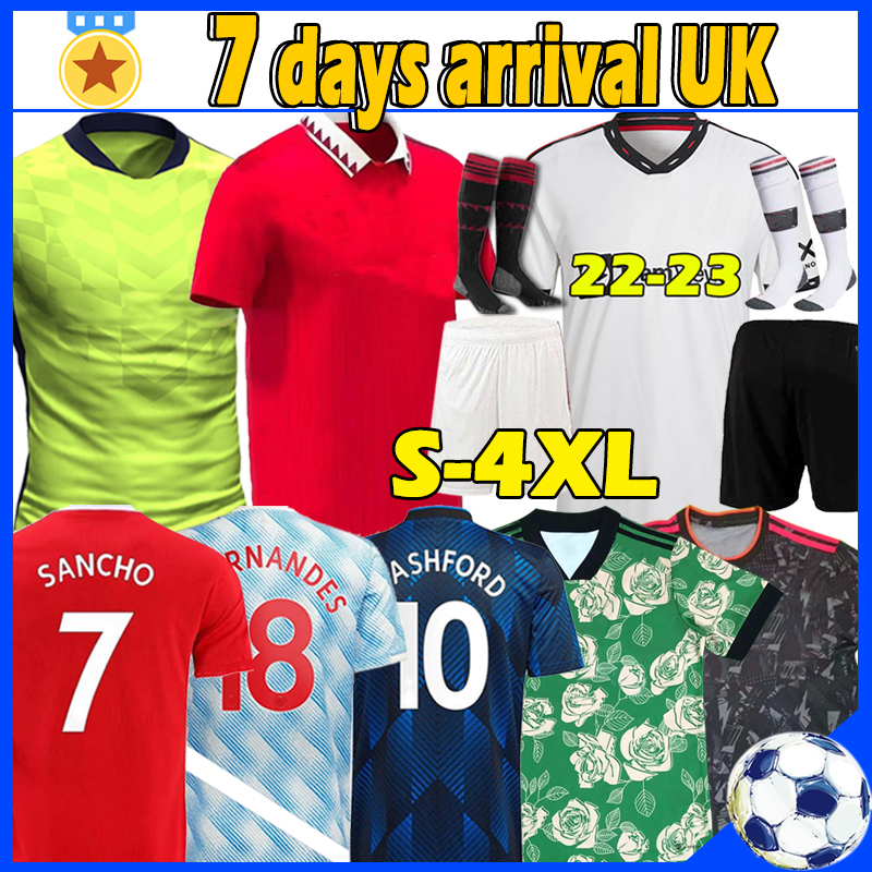 

XXXL 4XL 22/23 SANCHO soccer jersey UTD Fans Player version MAN BRUNO FERNANDES LINGARD POGBA RASHFORD 2021 2022 2023 Home Away Third men football shirt training top, 2022 new