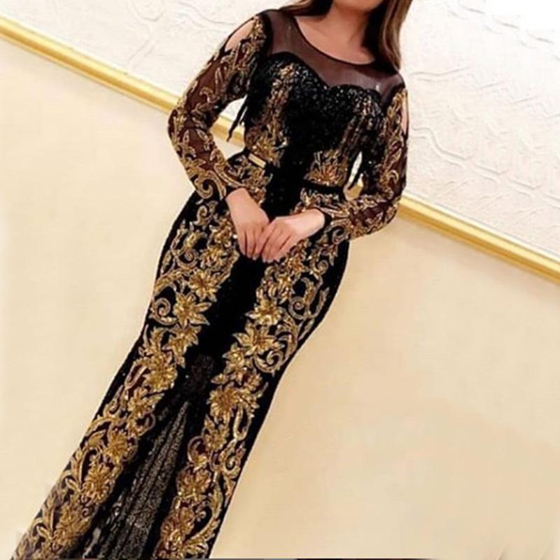 

Casual Dresses Sexy Sequins Party Dress Women Long Sleeve Perspective Club Bodycon Mesh Banquet Floor Length Vestido De Mujer 2022, As-picture