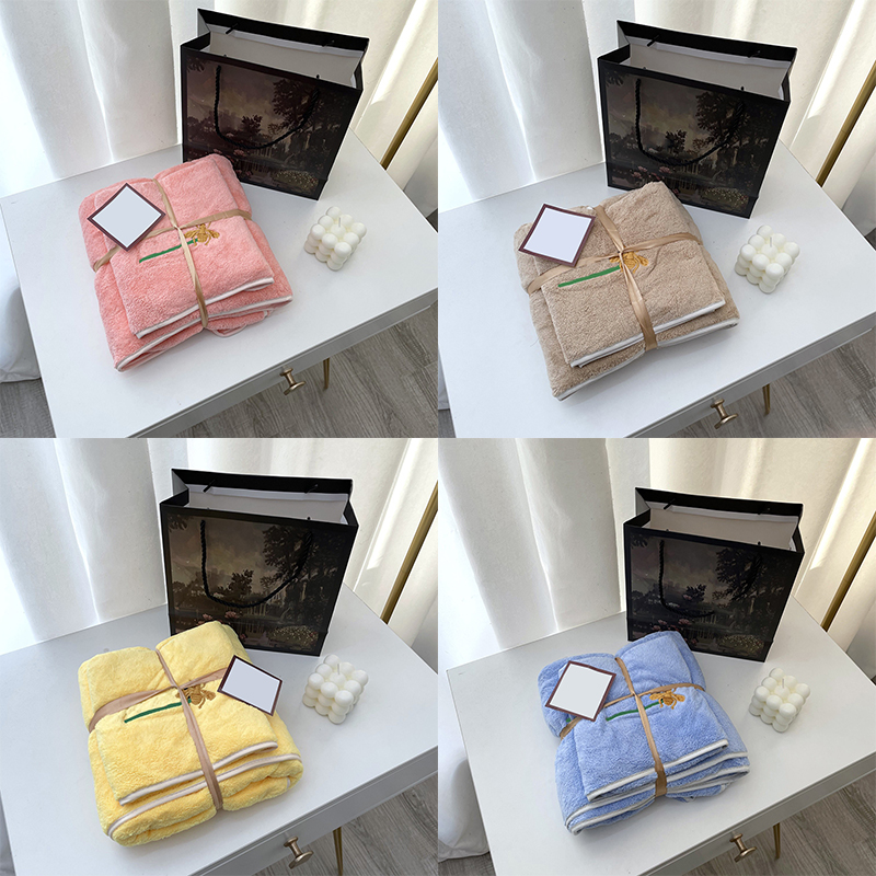 

Trendy Soft Velvet Bathing Towel Personality Letters Embroidery Towels Set Absorbent Towel 4 Colors Wrapped 2 Pieces Sets, As pic
