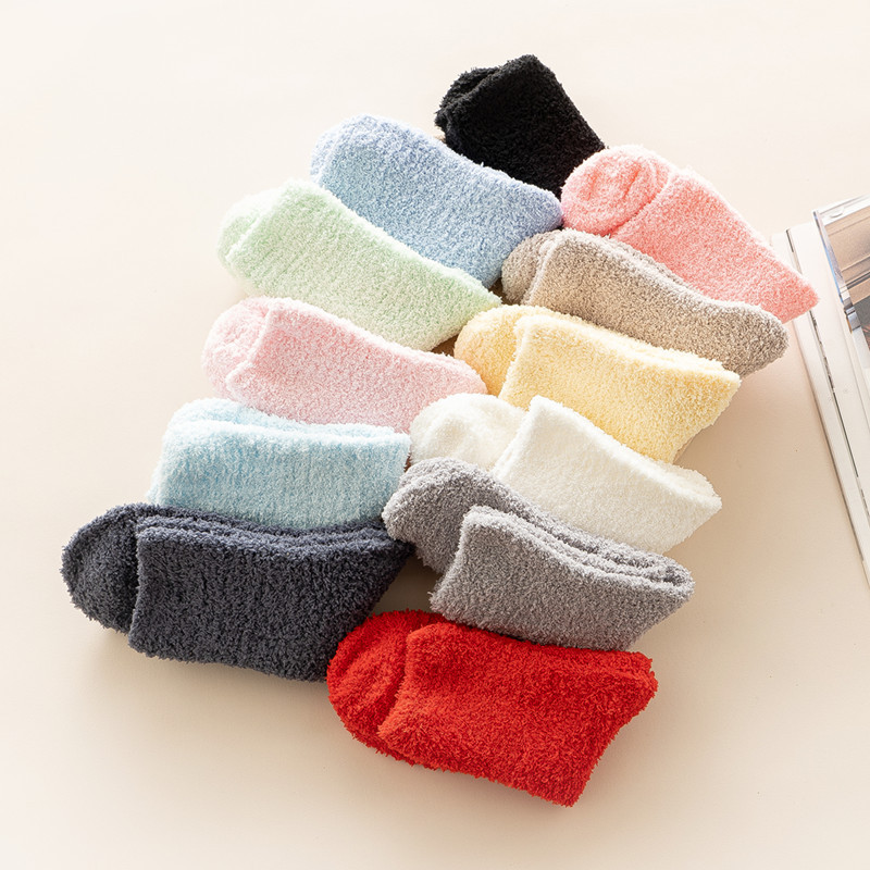 

Winter Autumn Women's Socks Candy Color Thickened Wool Cashmere Tube Terry Fuzzy Cozy Casual Floor Socks, Please leave a message