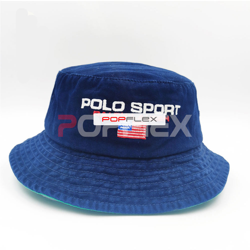 

Blue Polo sport bucket hat the american fishing fisherman contrast Outdoor  Summer Unisex