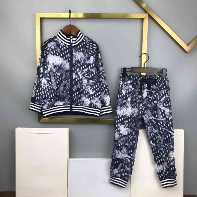 

designer kids luxury tracksuit zip jacket tiger print d..r logo brand long sleeve sweater coat pants two piece suit autumn cotton jackets coats children clothes -160