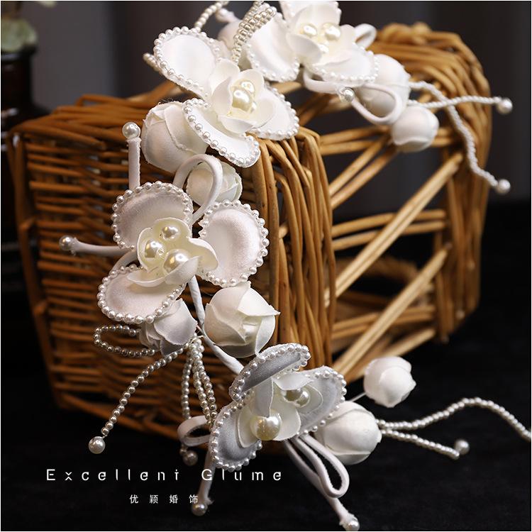 

Headpieces Satin Pearl Flower Soft Headband Bride Wedding Headpiece Accessories Bridal HeadwearHeadpieces