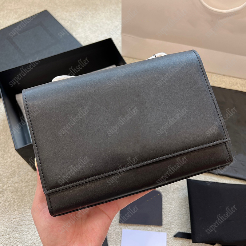 

High Quality Women Crossbody Mini Wallet Luxury Designer Shoulder Bags Leather Handbags Fashion Bag Envelope Handbag Chains Card Holder, Black-silver letters