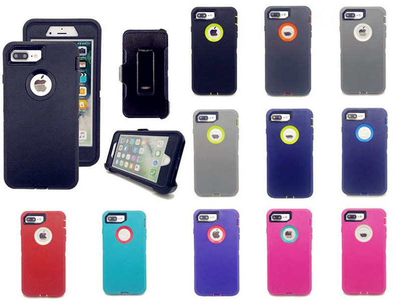 

Heavy Duty Shockproof Military Armor Defender Cases Come With Belt Clip/Holster For iPhone 13 12/12Pro 11 Pro Max Xr XsMax X/XS 7 8 Plus 3 In 1 Phone Cover, Mix popular colours