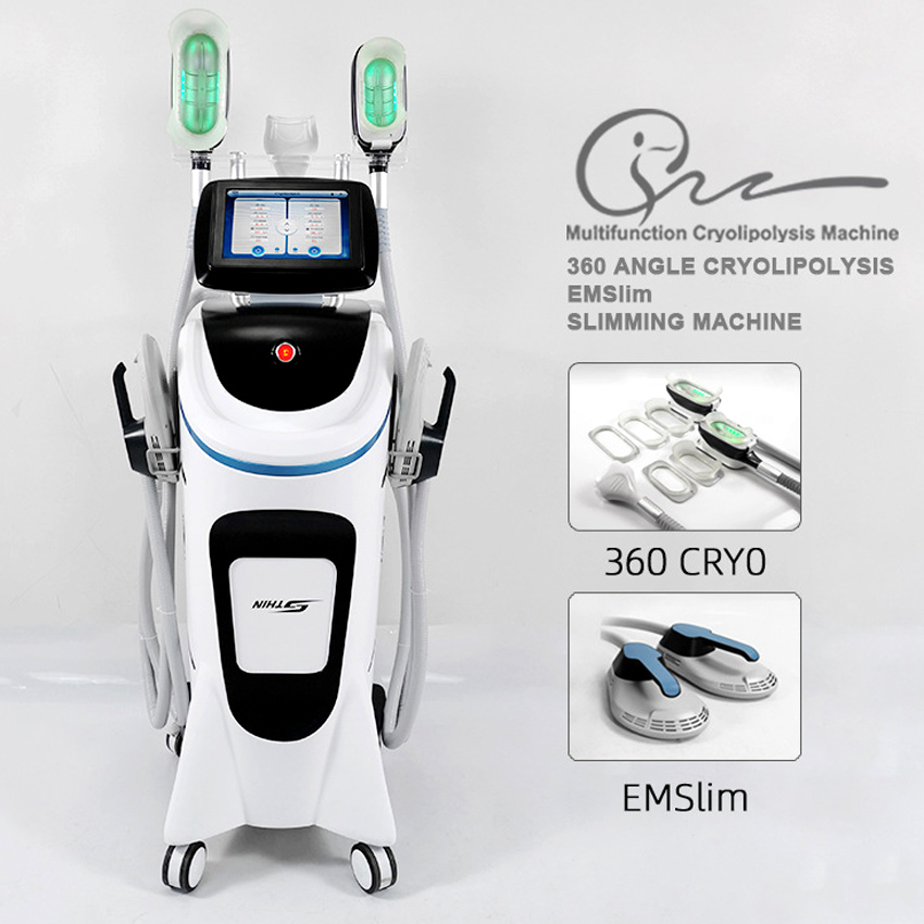 Équipement de beauté multifonctionnel 4 en 1 vertical 360 sculpture de glace magnétique amincissant cryolipolyse EMSlim machine d'instrument de b