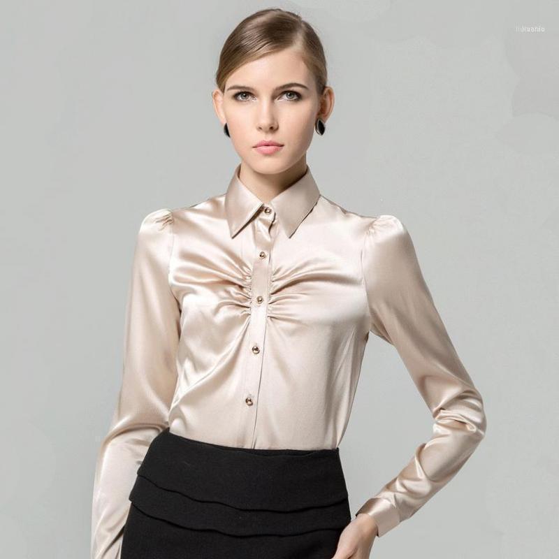 

Plus Size Female Blouses Casual Spring Summer Slim Shirt Women Silk Sexy Long Sleeve Blouse Tops Ruffle 4xl Shirts Women, Naked pink silk blou