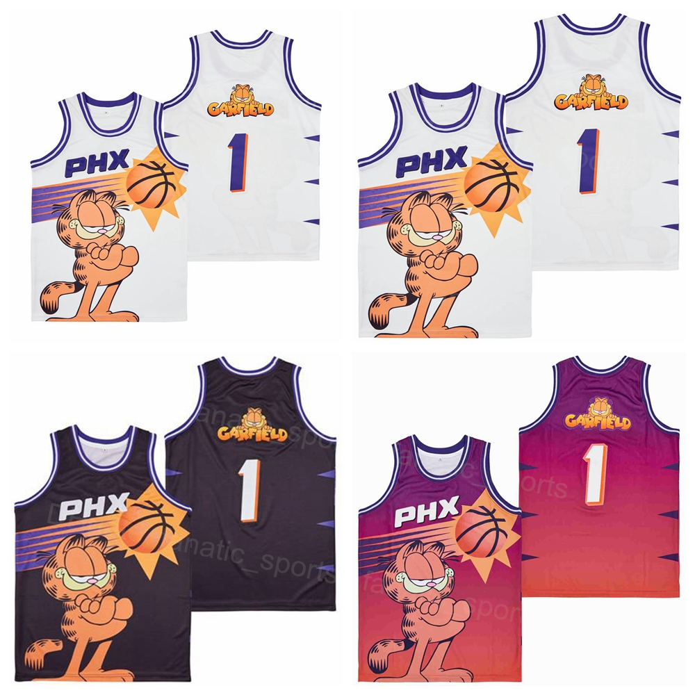 

Men The 2004 FADE 1 Garfield PHX Movie Basketball Jerseys Uniform Breathable Team Color Black White Orange All Stitched For Sport Fans Pure Cotton Excellent Quality