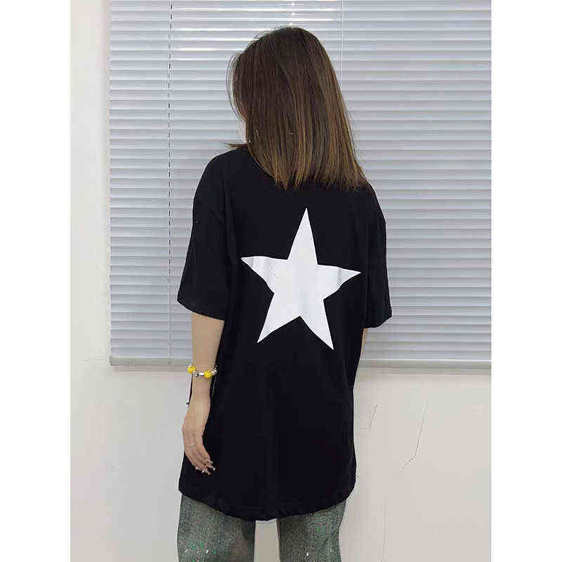 Fashion Essentials Designer Couples t shirts European and American High Street Br Fog Star Double Thread Men's Women's Loose Short Slee