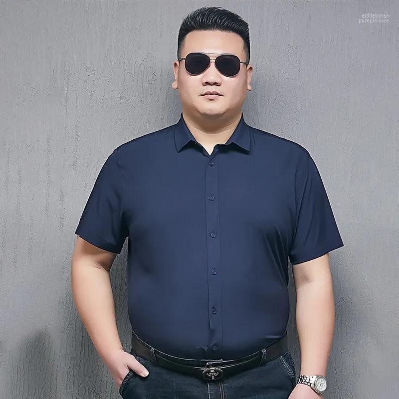 

Men's Casual Shirts Summer Men Dress Foamal Office Business Plus Size 7XL 8XL Work Shirt Purple Pink Eldd22, Picture color