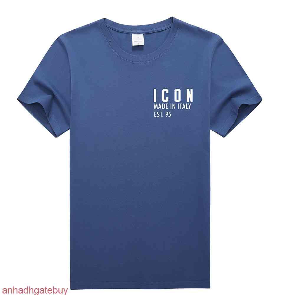 

Dsq Summer Style Icon 100% Cotton Men' and Women' Black T-shirt Casual O-neck Short Sleeve Tees for MenI00J czD, Dark blue
