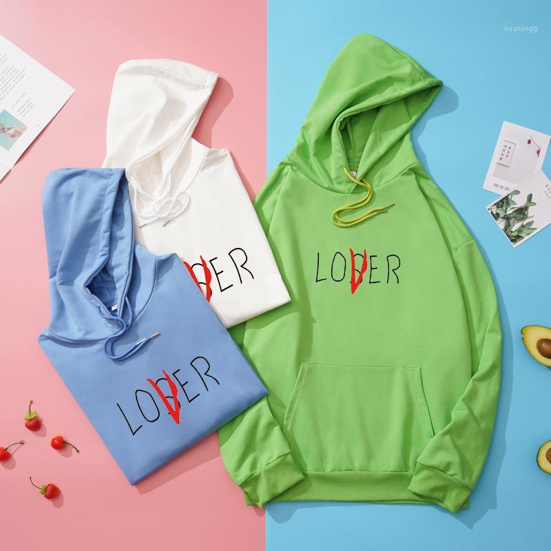 

Women's Hoodies & Sweatshirts Autumn Arrival Women Long Sleeve LOVER Or LOOSER Fashion Harajuku Loose Letter Print Pullover Girls Tops, Yellow