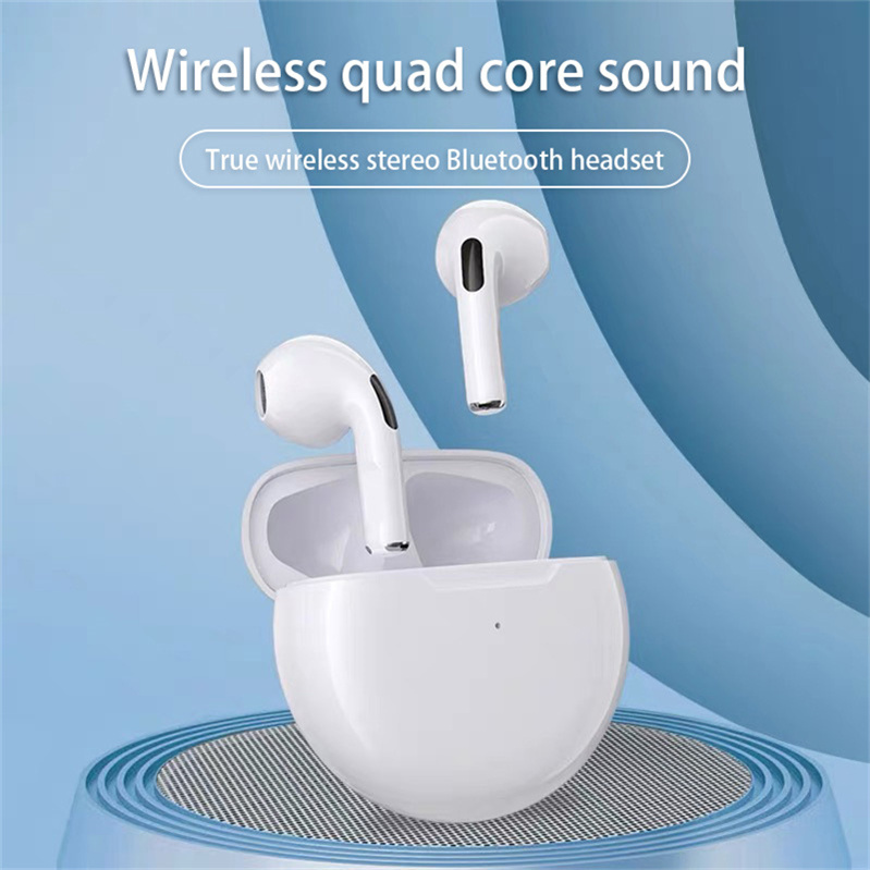 

Air Pro 6 TWS Bluetooth 5.0 Headset Wireless Earphones earbuds With Mic Charging Box Mini Earbuds Sports Headphones For Smart Phone, Black