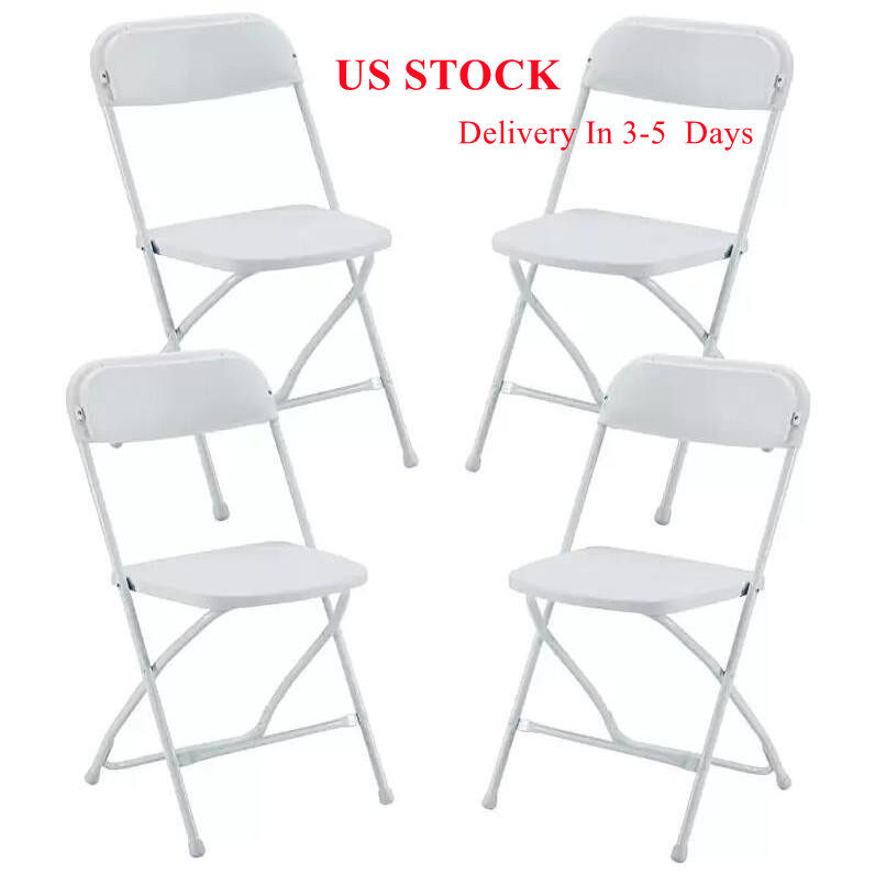 

US Stock New Plastic Folding Chairs Wedding Party Event Commercial White Outdoor Garden Chair GYQ FY4258