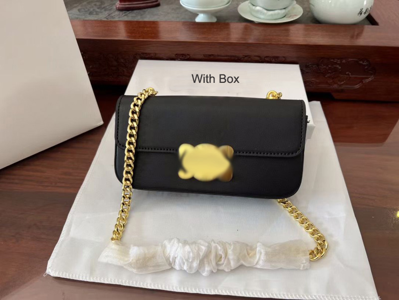 

Designer bags With Box Latest Trend 5A Leather Women Shoulder Bags Flap Chain Handbags Woman Crossbody Bag Lady Pochette Tote Black Handbag, Brown with box
