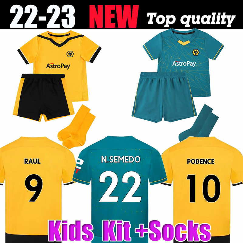 

2022 2023 Wolves Soccer Jerseys ADAMA KILMAN SEMEDO RAUL NETO NEVES Wanderers J.OTTO PODENCE GIBBS Home Away Wolverhampton Football Shirts Men Kids Kits Uniform 999