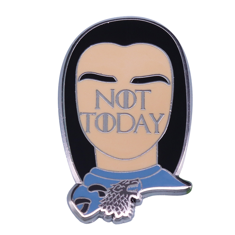 

Not Today - Arya Stark Enamel Pin Brooch From GOT Season 8 The Most Memorable Scene, As picture