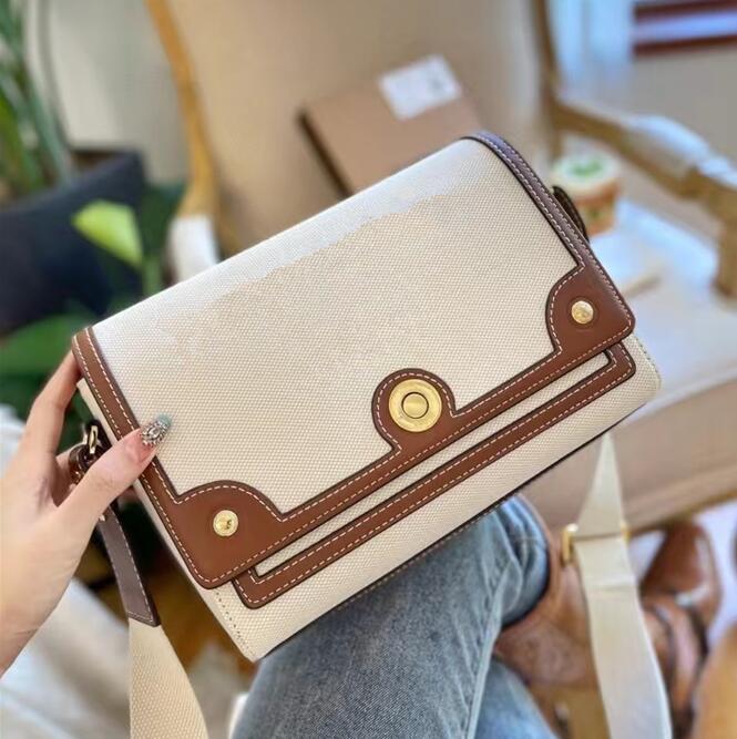 

1856 Newest Style Crossbody Shoulder Bag Canvas Real Patchwork Messenger Bags Women Handbag Purse Fashion Letter Durable White Flap Bags 2022, S3