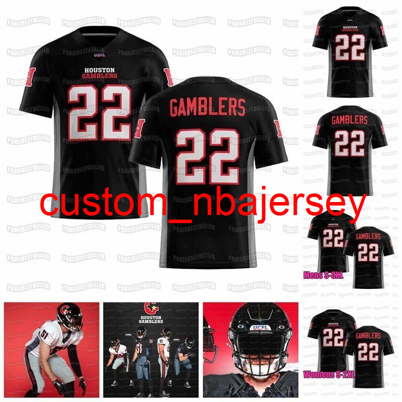 

2022 Gamblers USFL Football Jersey Custom Jersey, White youth s-xl