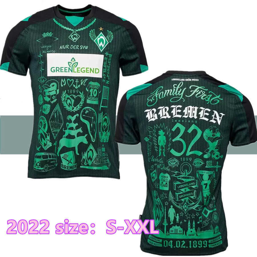 

21 22 Werder Bremen SPECIAL SOCCER JERSEY Marvin Ducksch Leonardo Bittencourt BLACK GREEN 2021-2022 How Deep is Your Love FOOTBALL SHIRTS, 21/22 special